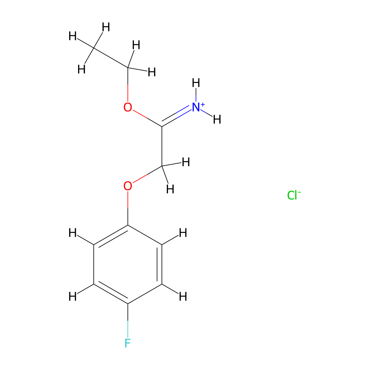 1-Ethoxy-2-(4-fluorophenoxy)-1-ethaniminium chloride molecular structure, CAS 1029989-42-1