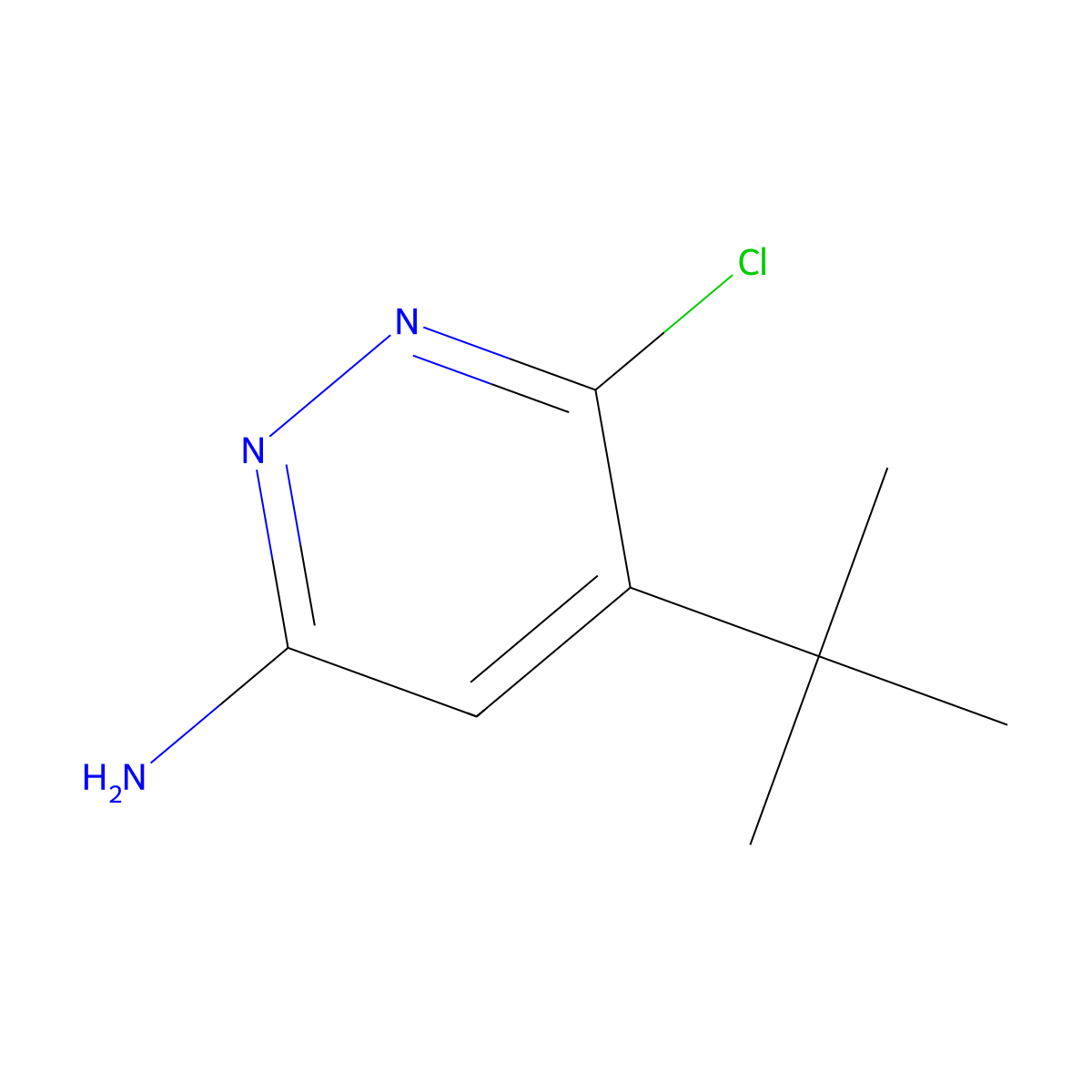 3-Pyridazinamine, 6-chloro-5-(1,1-dimethylethyl)- molecular structure, CAS 102999-49-5