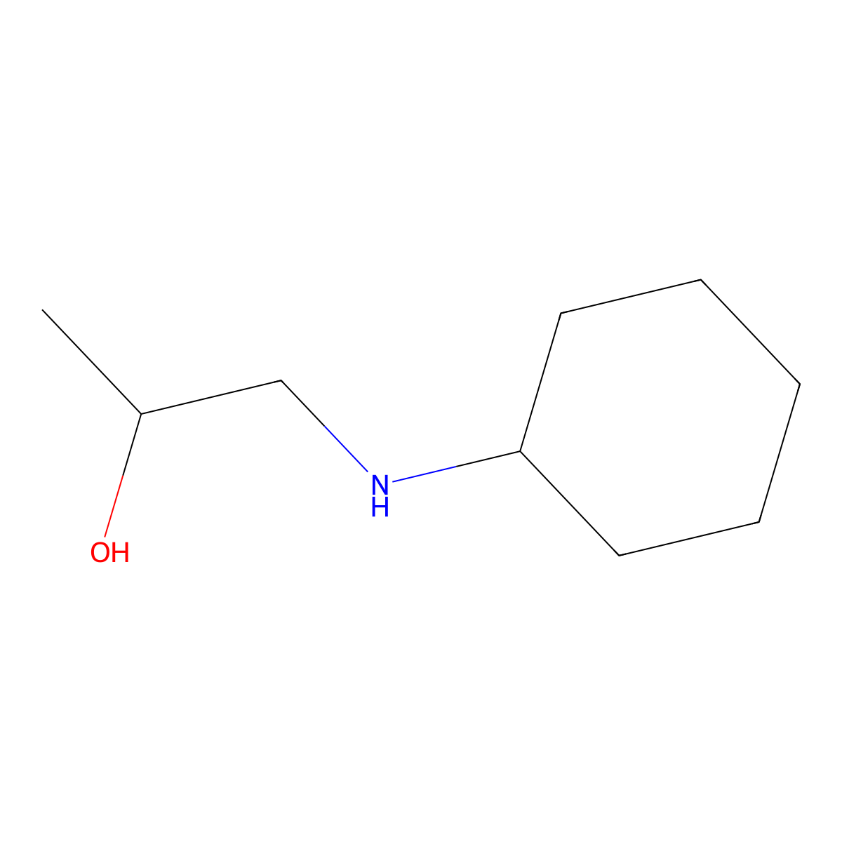 2-Propanol, 1-(cyclohexylamino)- molecular structure, CAS 103-00-4
