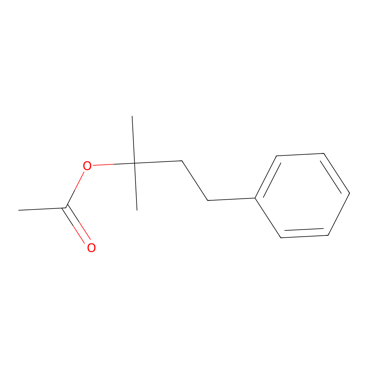 2-Methyl-4-phenyl-2-butyl acetate molecular structure, CAS 103-07-1