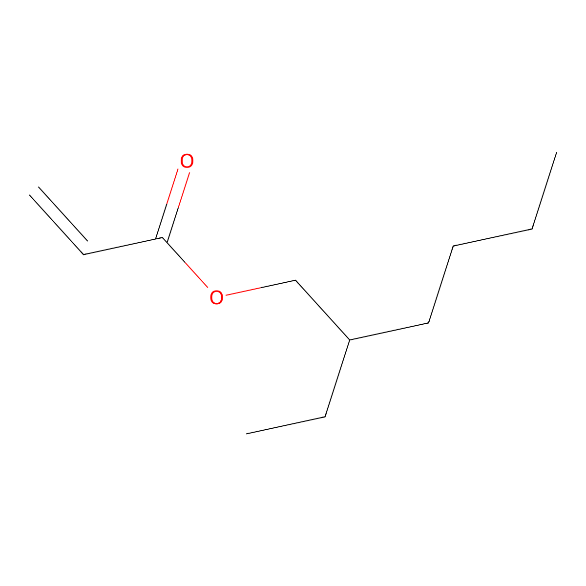 2-Ethylhexyl acrylate molecular structure, CAS 103-11-7