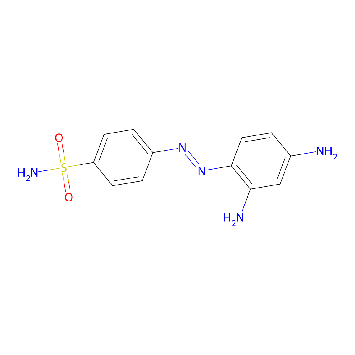 4-((2,4-Diaminophenyl)diazenyl)benzene-1-sulfonamide molecular structure, CAS 103-12-8