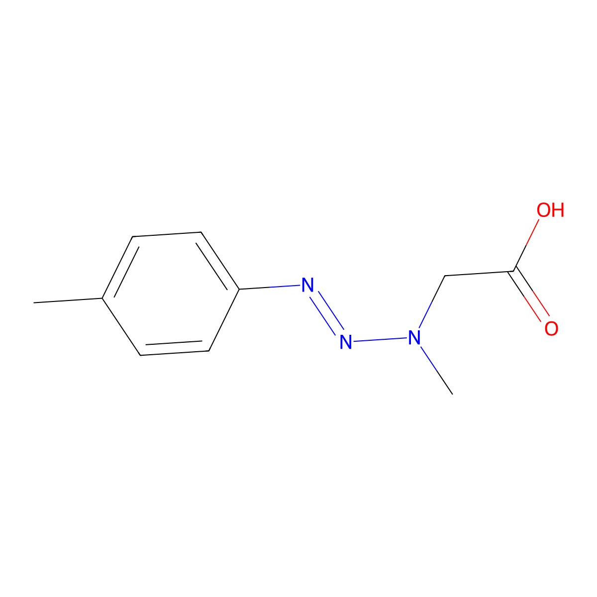 2-[Methyl-[(4-methylphenyl)diazenyl]amino]acetic acid molecular structure, CAS 103-21-9