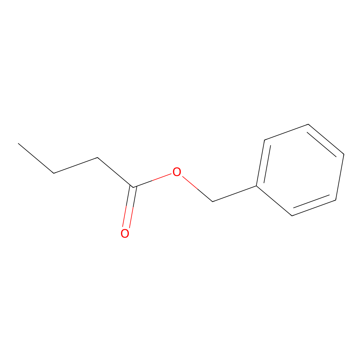 Benzyl butyrate molecular structure, CAS 103-37-7
