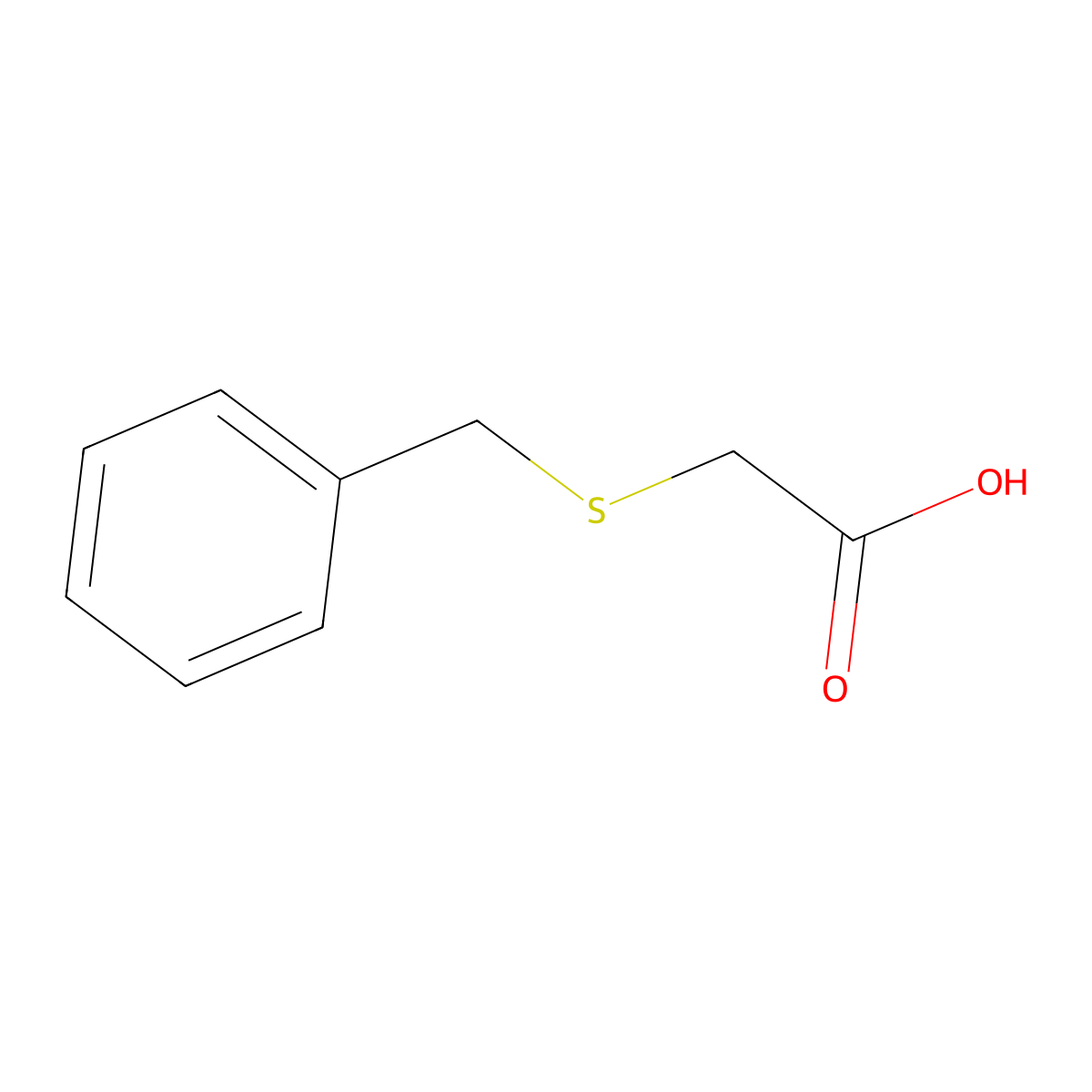2-((Phenylmethyl)thio)acetic acid molecular structure, CAS 103-46-8