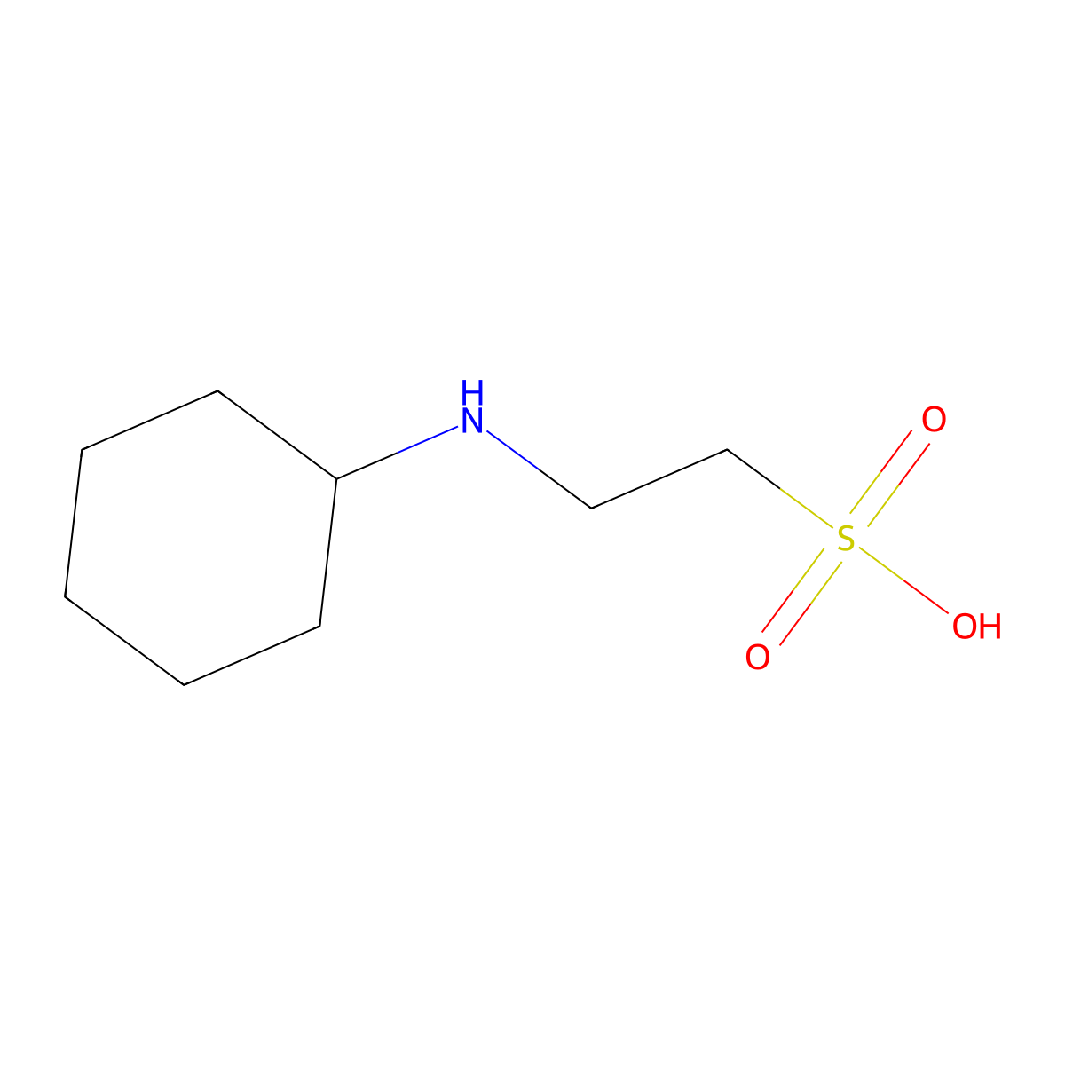 2-(Cyclohexylamino)ethanesulfonic acid molecular structure, CAS 103-47-9
