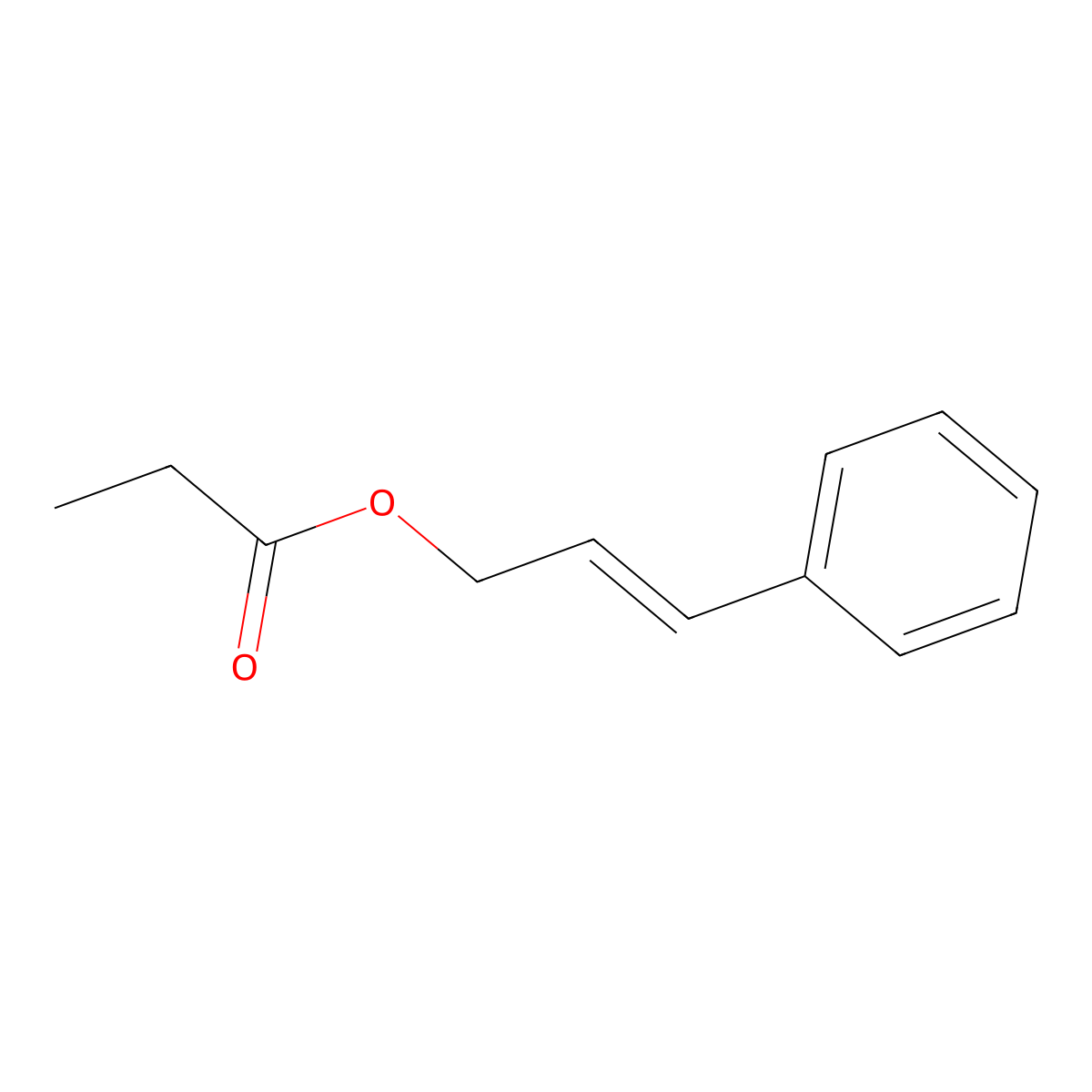 Cinnamyl propionate molecular structure, CAS 103-56-0