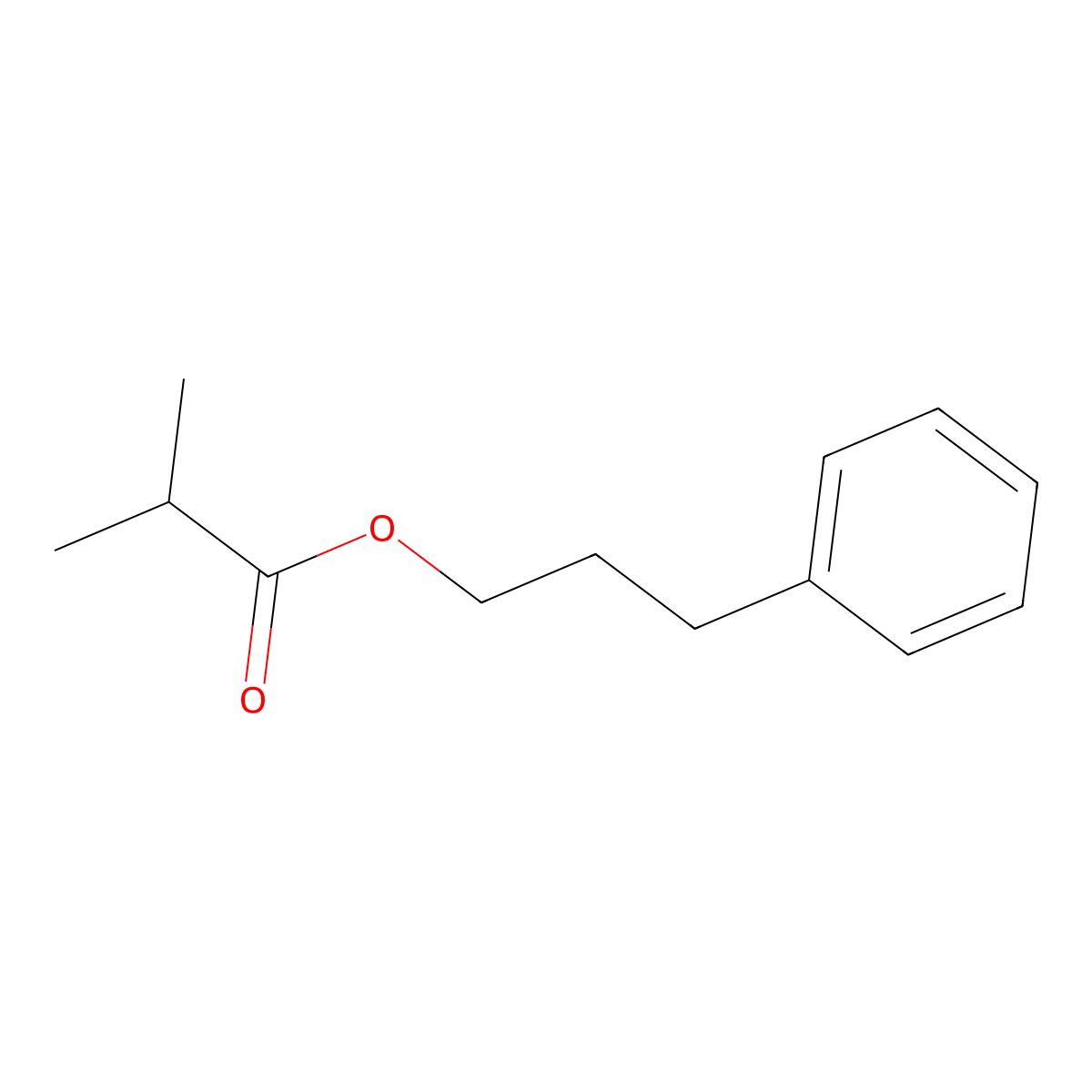3-Phenylpropyl isobutyrate molecular structure, CAS 103-58-2