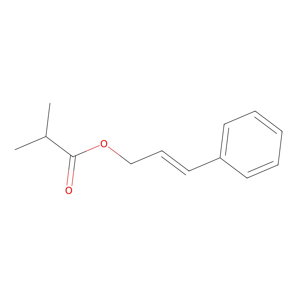 Cinnamyl isobutyrate molecular structure, CAS 103-59-3