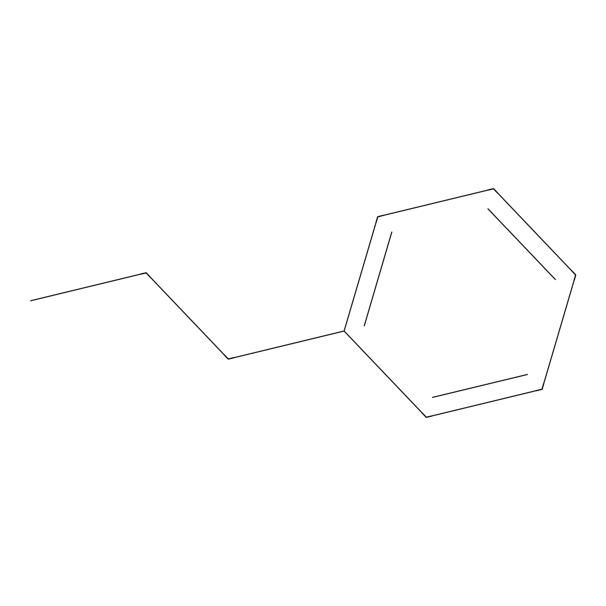 Propylbenzene molecular structure, CAS 103-65-1