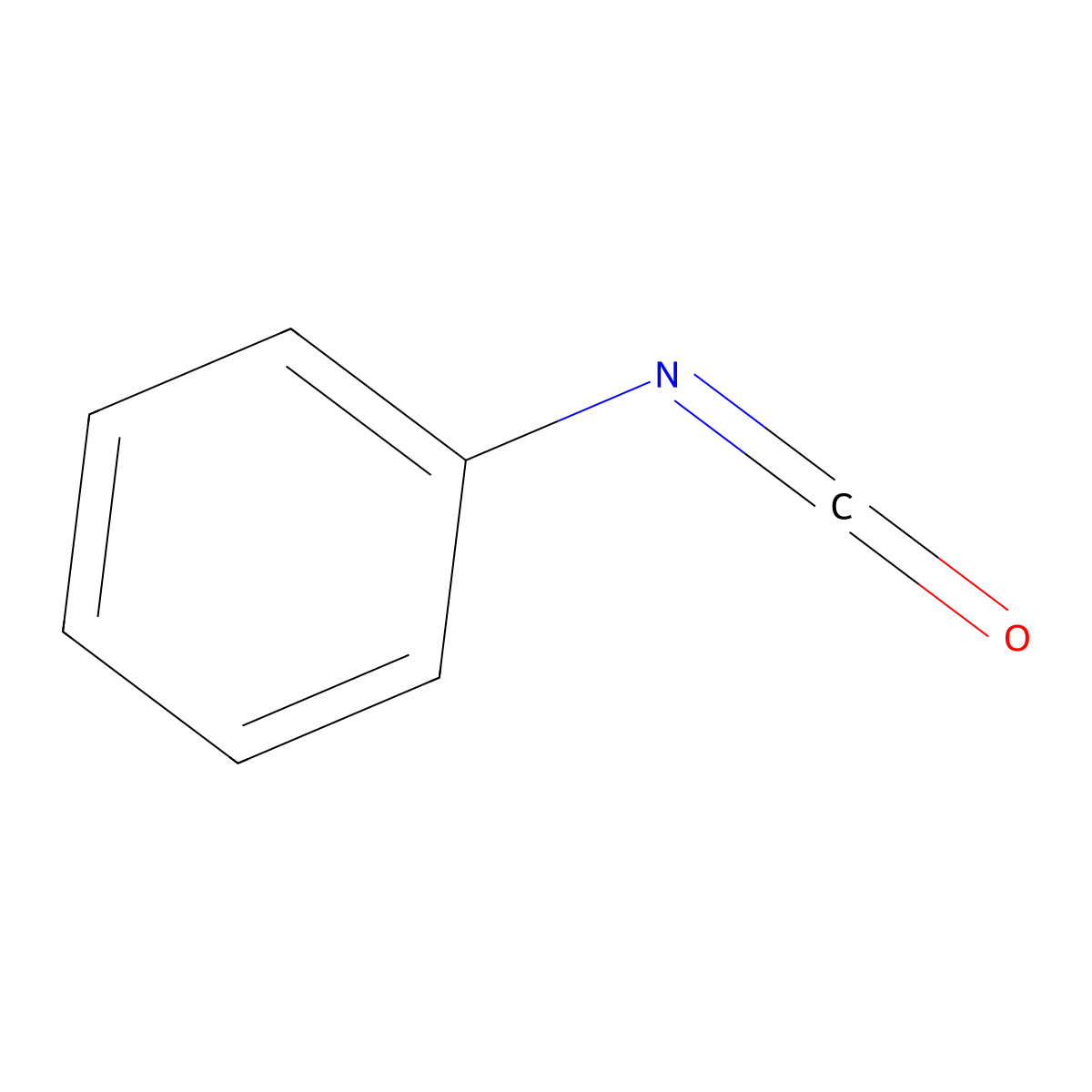 Phenyl isocyanate molecular structure, CAS 103-71-9