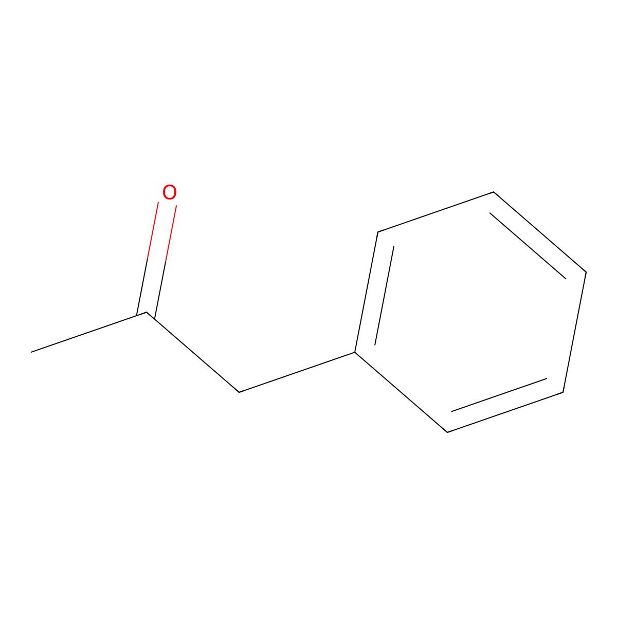 Phenylacetone molecular structure, CAS 103-79-7