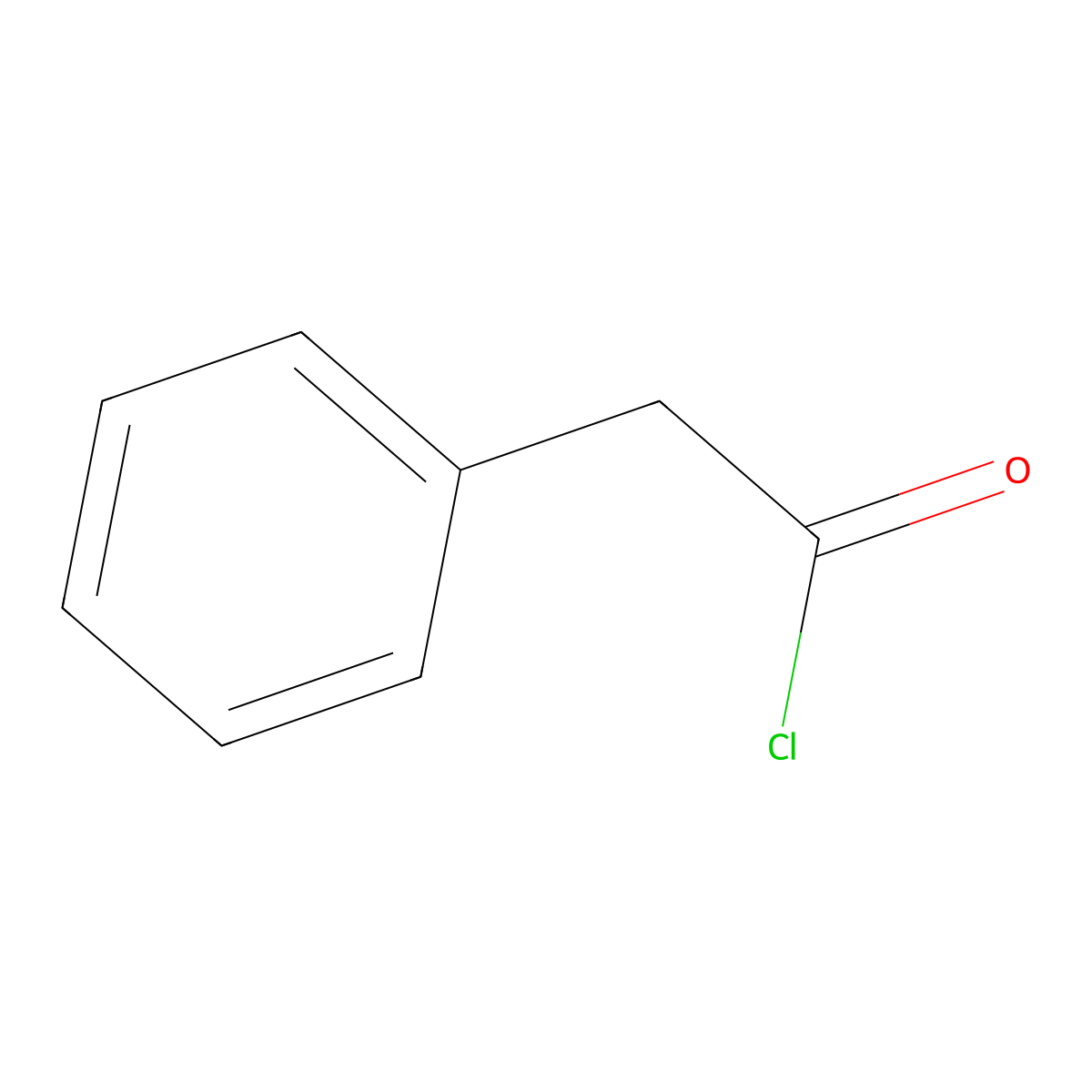 Phenylacetyl chloride molecular structure, CAS 103-80-0