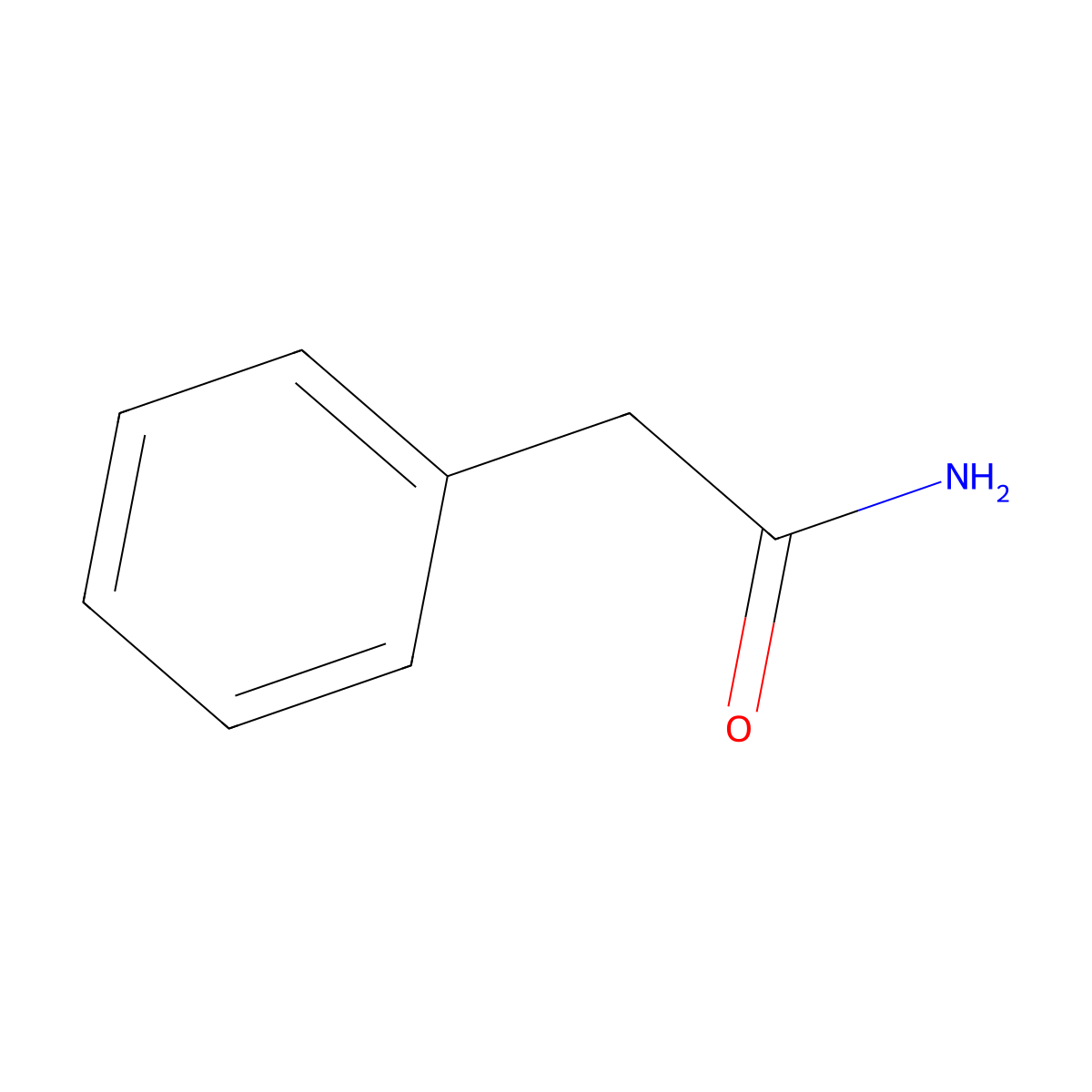 Benzeneacetamide molecular structure, CAS 103-81-1