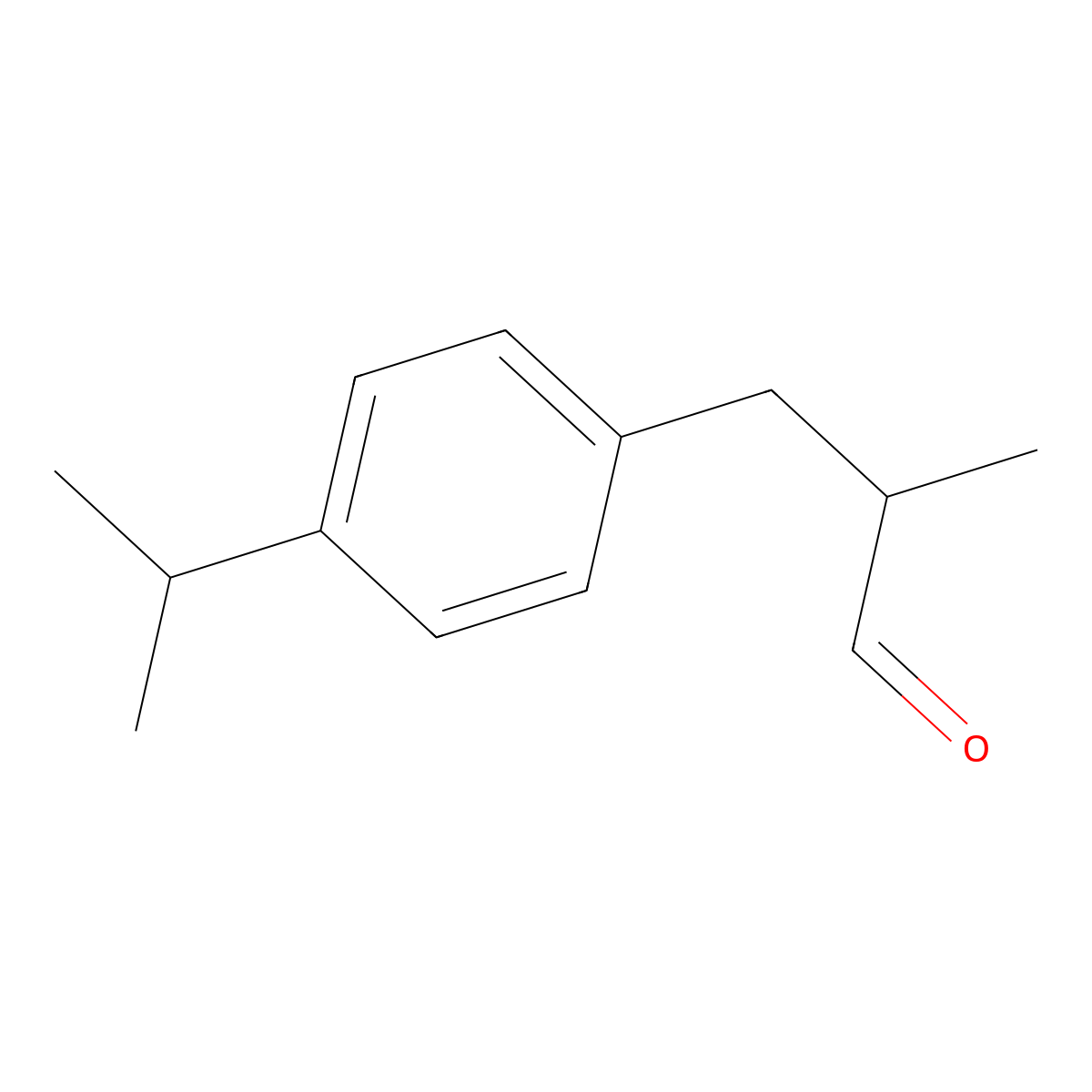 Cyclamen aldehyde molecular structure, CAS 103-95-7