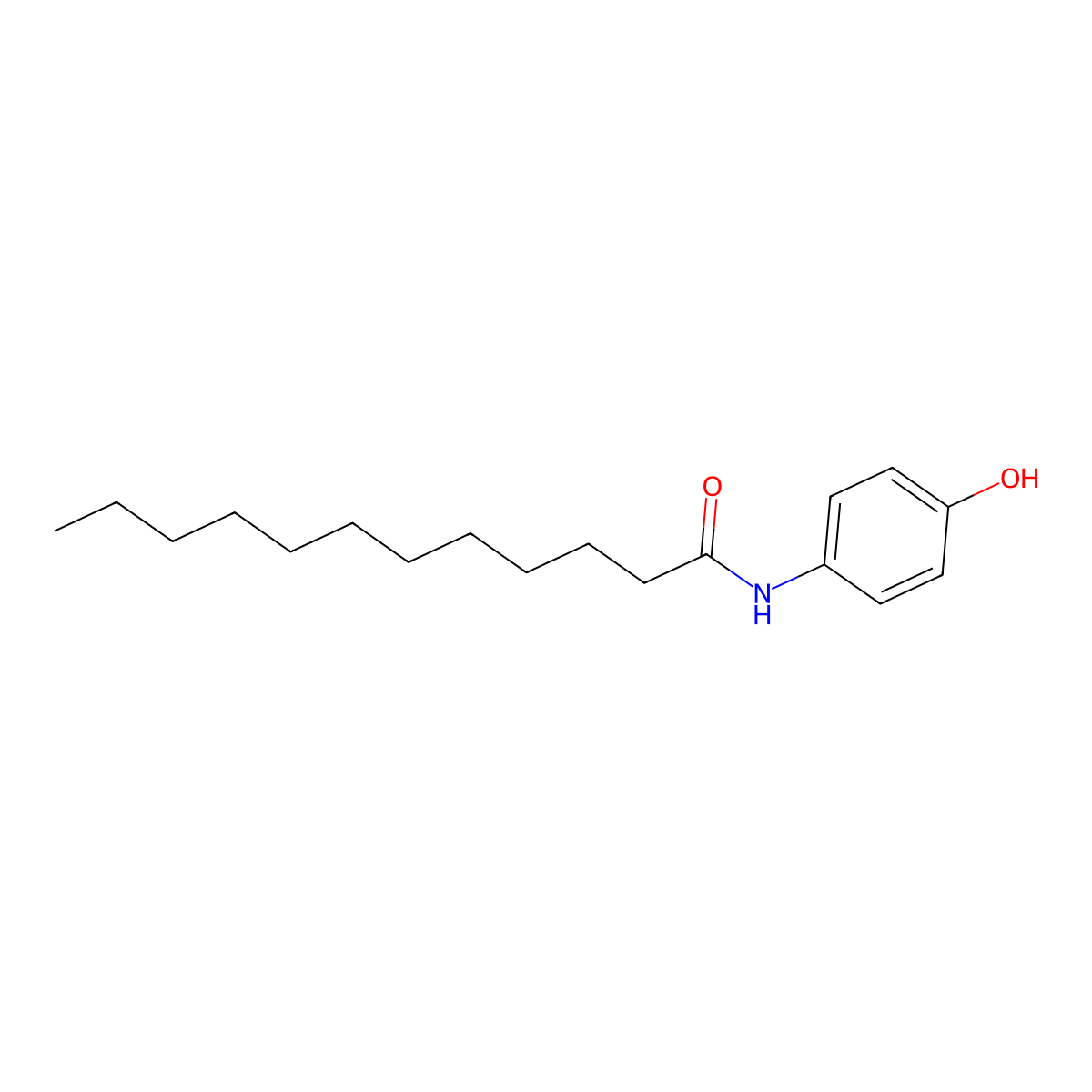 N-(4-hydroxyphenyl)dodecanamide molecular structure, CAS 103-98-0