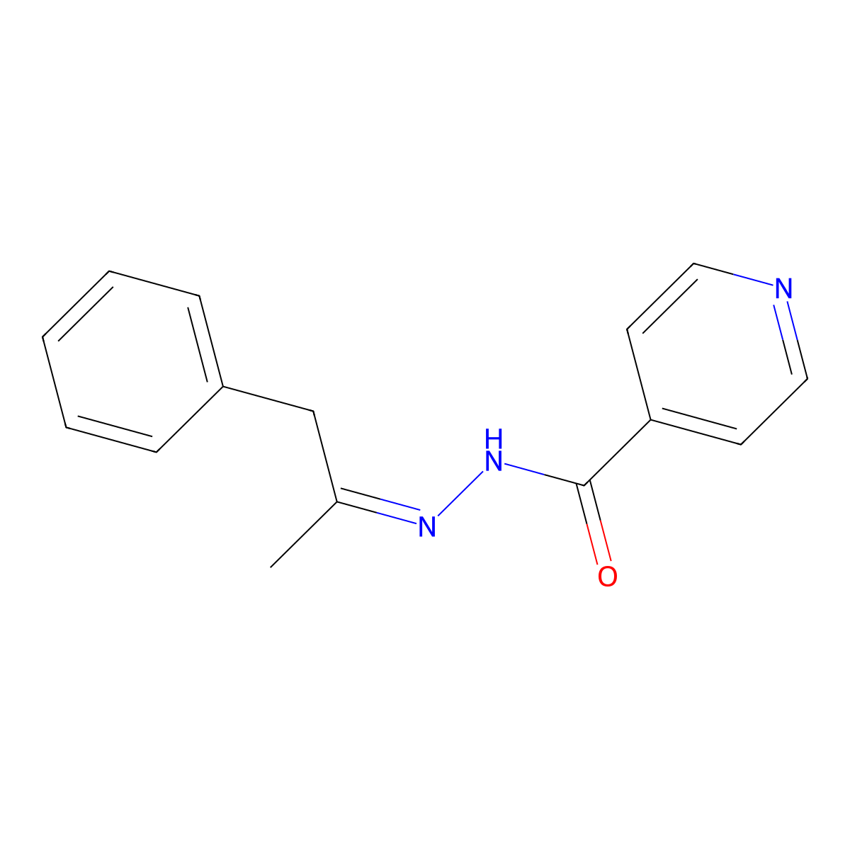 4-Pyridinecarboxylic acid, 2-(1-methyl-2-phenylethylidene)hydrazide molecular structure, CAS 1030-28-0