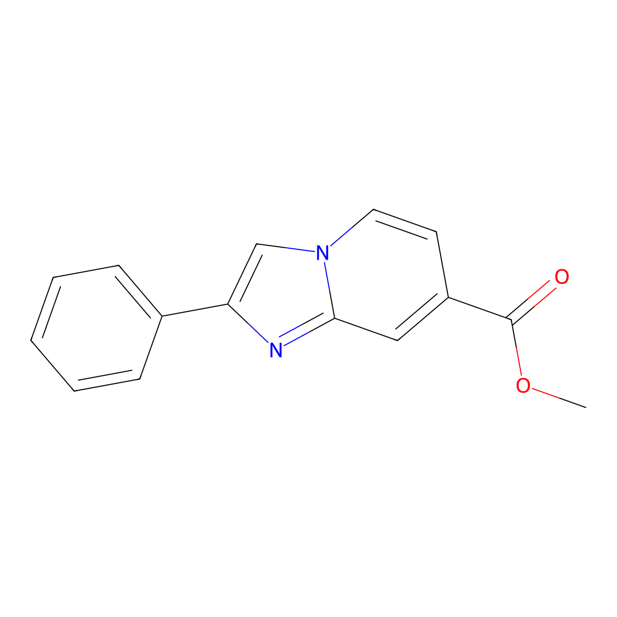 Methyl 2-phenylimidazo[1,2-a]pyridine-7-carboxylate molecular structure, CAS 1030-33-7