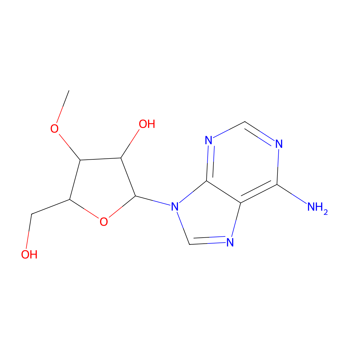 3'-O-Methyladenosine molecular structure, CAS 10300-22-8