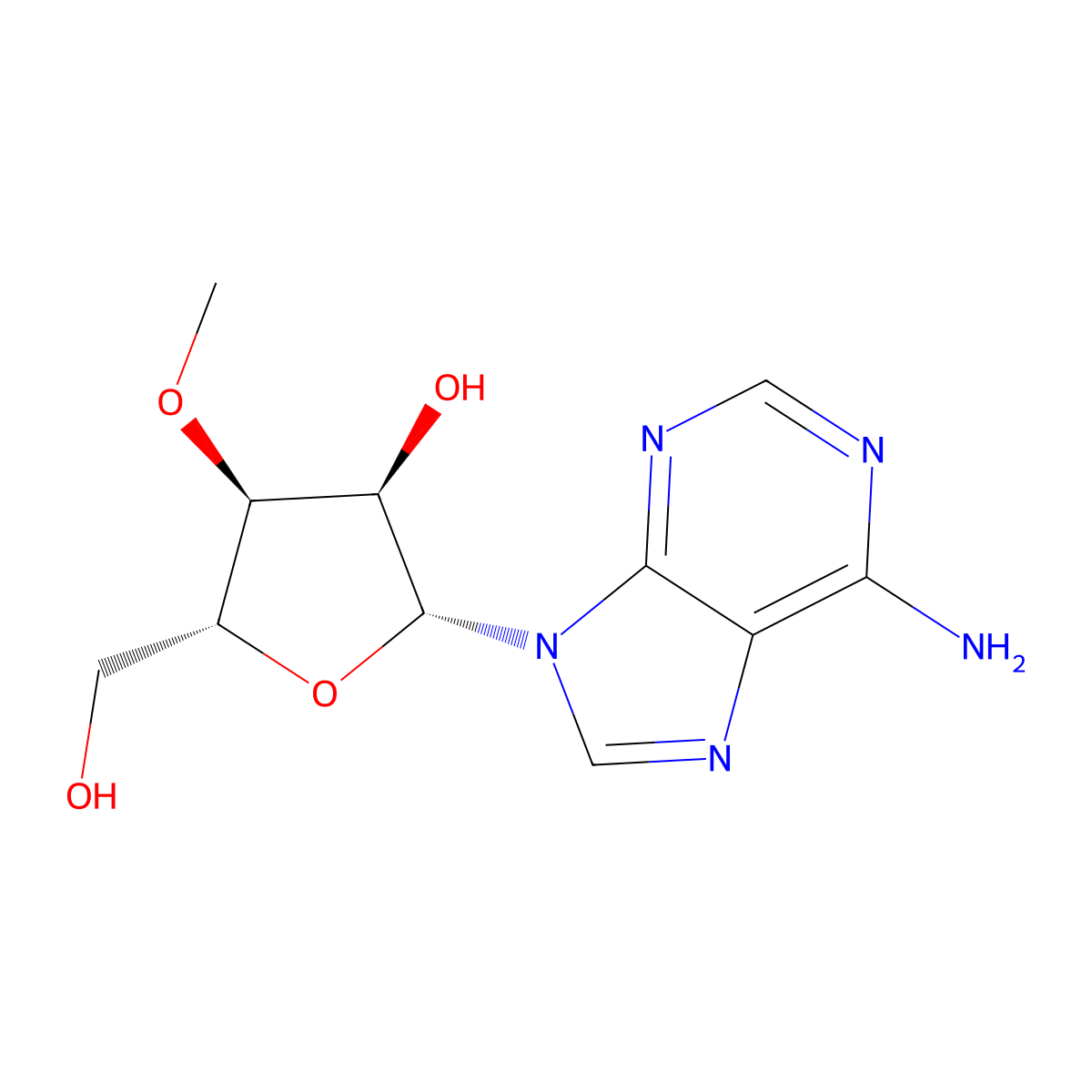 3'-O-Methyladenosine molecular structure, CAS 10300-22-8