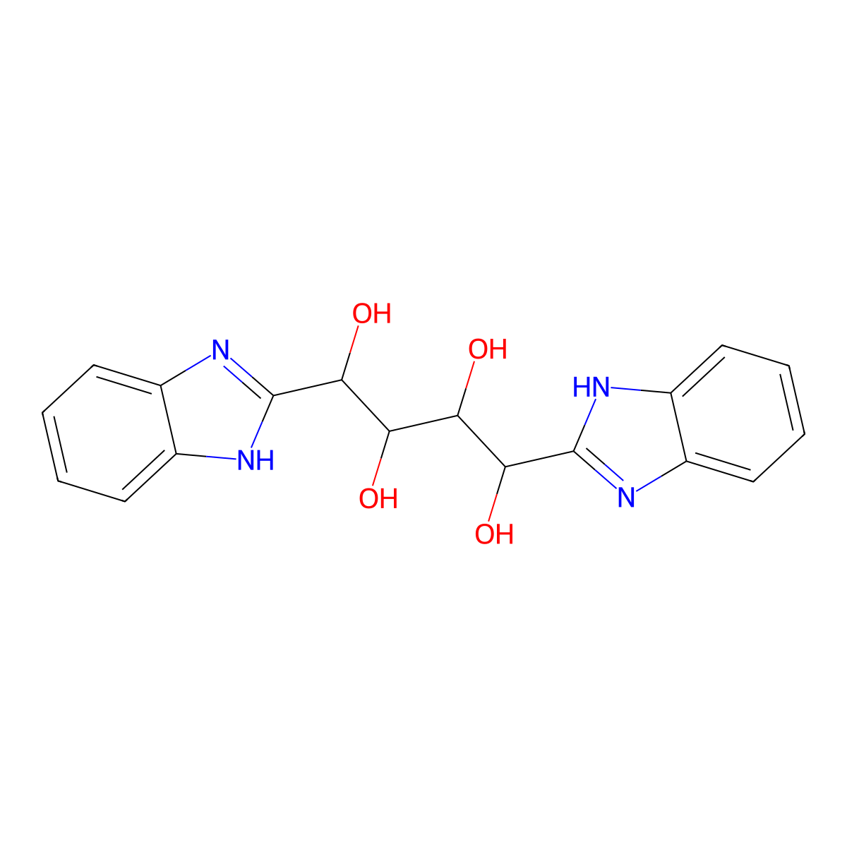 1,4-Bis(1H-benzimidazol-2-yl)butane-1,2,3,4-tetrol molecular structure, CAS 10300-57-9