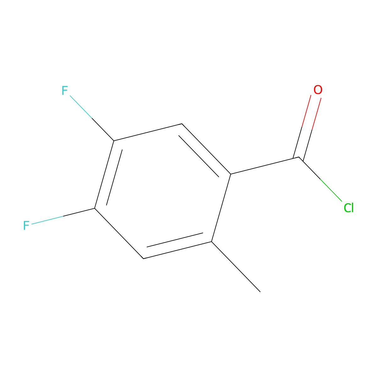 4,5-Difluoro-2-methylbenzoyl chloride molecular structure, CAS 1030012-21-5