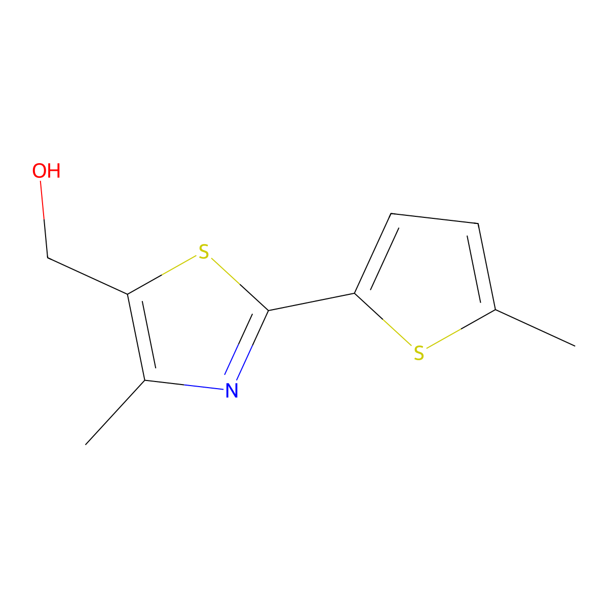 5-Hydroxymethyl-4-methyl-2-(5-methyl-thiophen-2-yl)-thiazole molecular structure, CAS 1030012-53-3