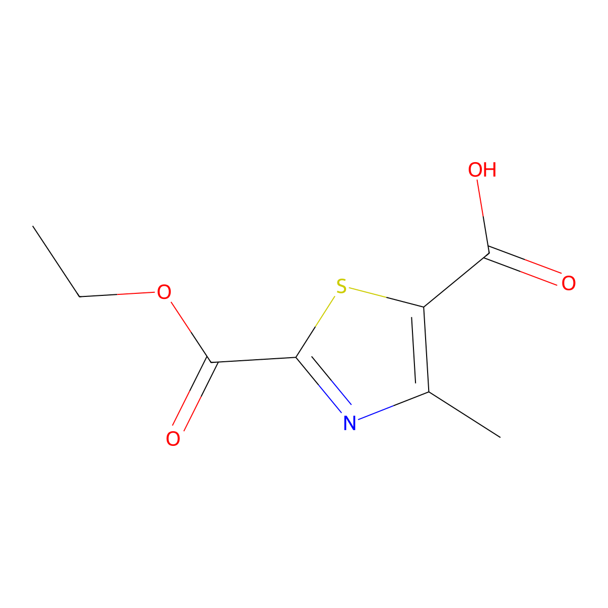 2-(Ethoxycarbonyl)-4-methylthiazole-5-carboxylic acid molecular structure, CAS 1030012-66-8