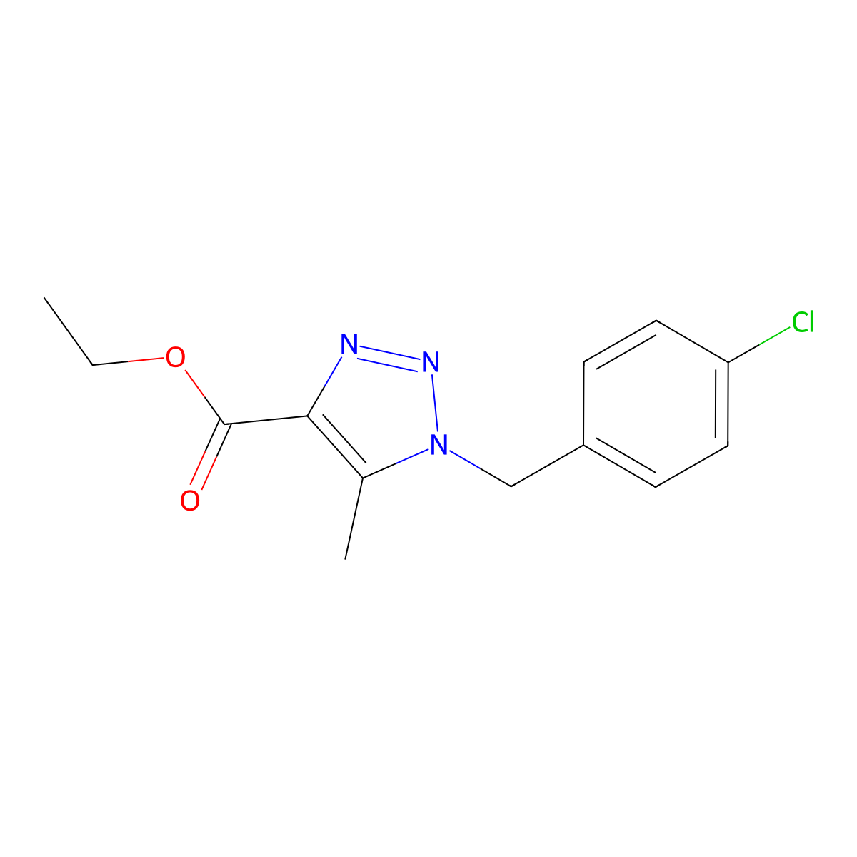ethyl 1-(4-chlorobenzyl)-5-methyl-1H-1,2,3-triazole-4-carboxylate molecular structure, CAS 1030014-82-4
