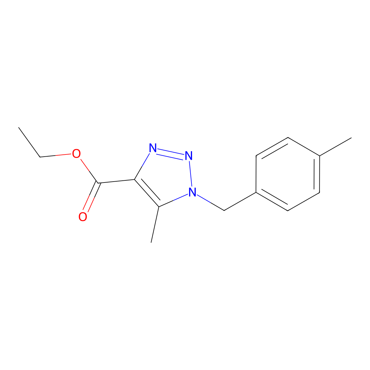 ethyl 5-methyl-1-(4-methylbenzyl)-1H-1,2,3-triazole-4-carboxylate molecular structure, CAS 1030014-84-6