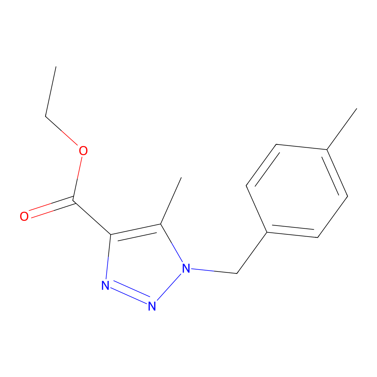 ethyl 5-methyl-1-(4-methylbenzyl)-1H-1,2,3-triazole-4-carboxylate molecular structure, CAS 1030014-84-6