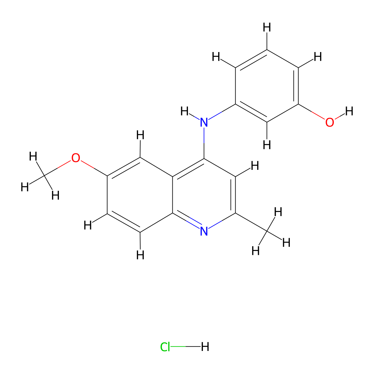 3-((6-Methoxy-2-methylquinolin-4-yl)amino)phenol hydrochloride molecular structure, CAS 1030018-99-5