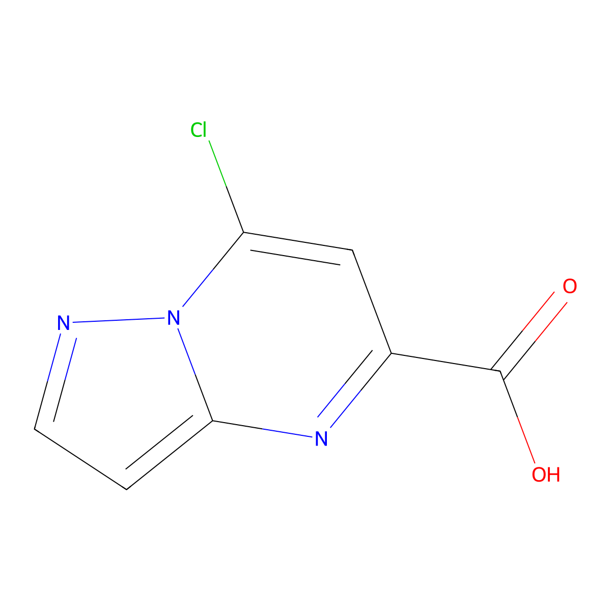 7-Chloropyrazolo[1,5-a]pyrimidine-5-carboxylic acid molecular structure, CAS 1030019-33-0