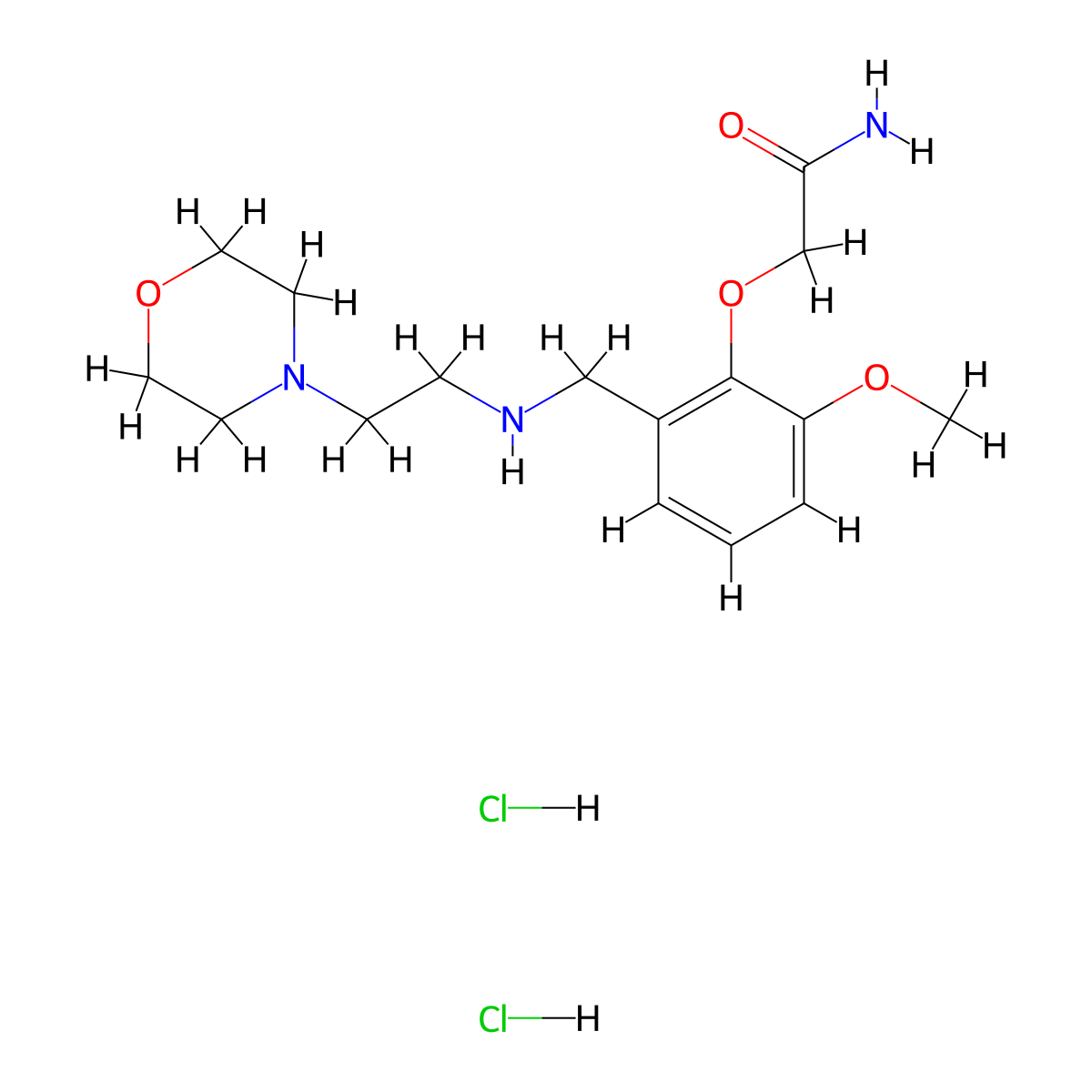 2-[2-Methoxy-6-[(2-morpholin-4-ylethylamino)methyl]phenoxy]acetamide;dihydrochloride molecular structure, CAS 1030020-43-9