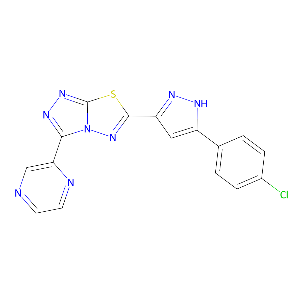 C16H9ClN8S molecular structure, CAS 1030022-11-7
