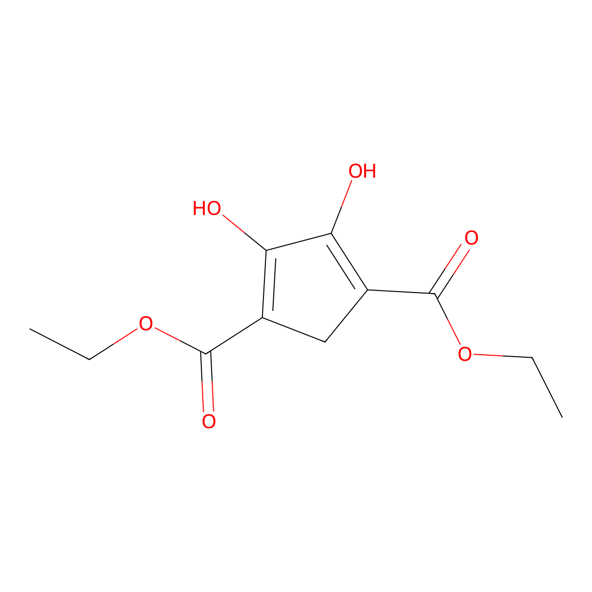 Diethyl 4,5-dihydroxycyclopenta-3,5-diene-1,3-dicarboxylate molecular structure, CAS 103008-86-2