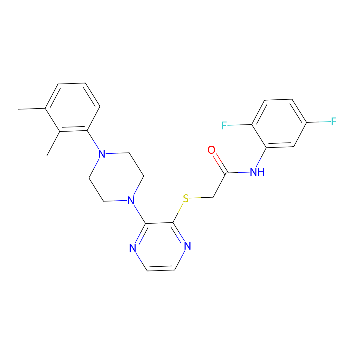 N-(2,5-difluorophenyl)-2-({3-[4-(2,3-dimethylphenyl)piperazin-1-yl]pyrazin-2-yl}sulfanyl)acetamide molecular structure, CAS 1030087-42-3