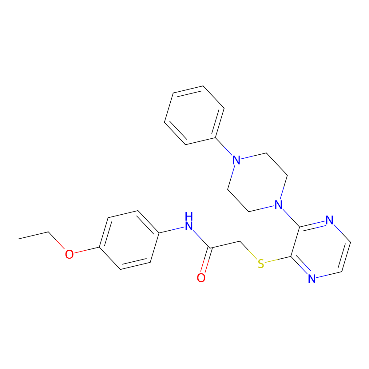 N-(4-ethoxyphenyl)-2-{[3-(4-phenylpiperazin-1-yl)pyrazin-2-yl]sulfanyl}acetamide molecular structure, CAS 1030087-58-1