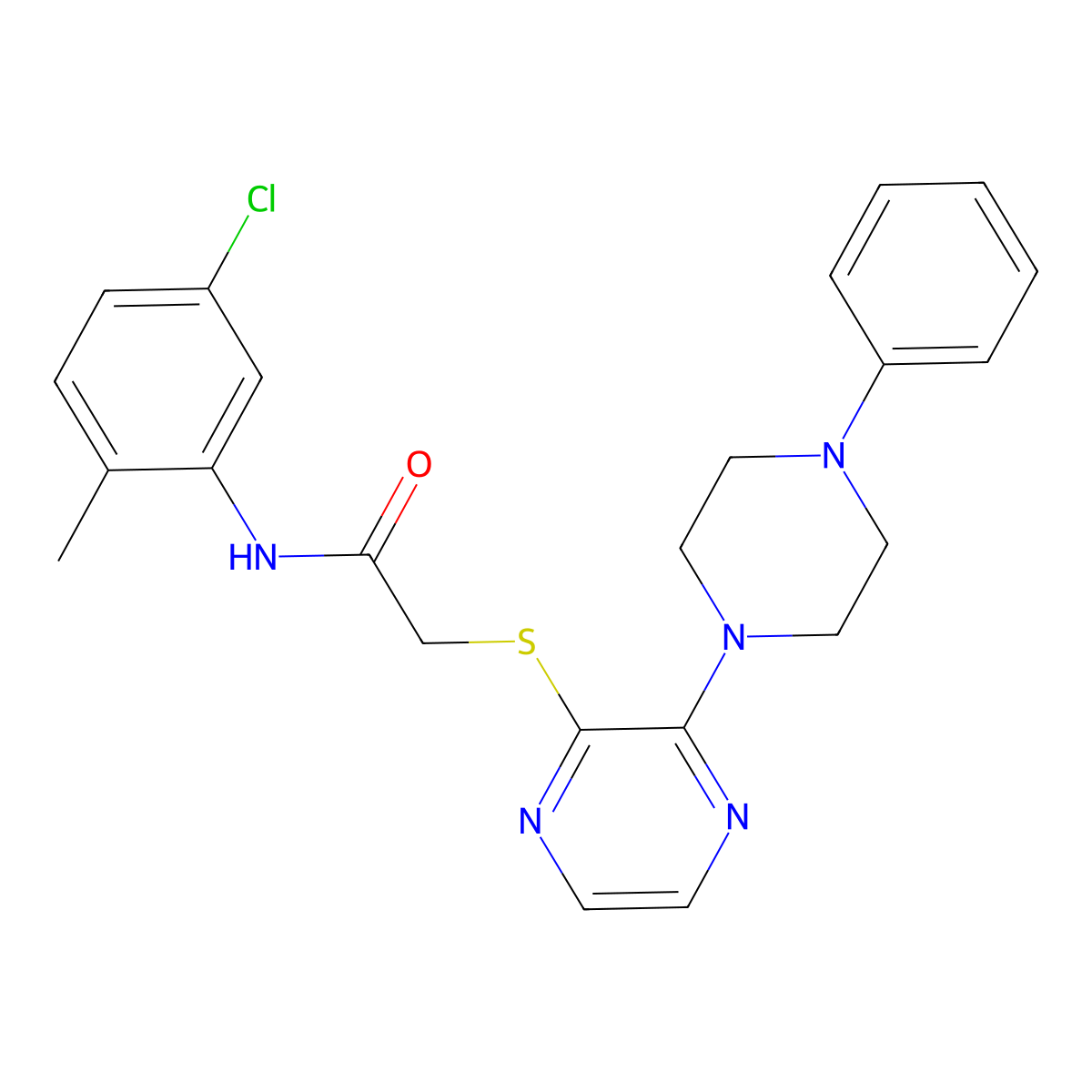 N-(5-chloro-2-methylphenyl)-2-{[3-(4-phenylpiperazin-1-yl)pyrazin-2-yl]sulfanyl}acetamide molecular structure, CAS 1030087-67-2
