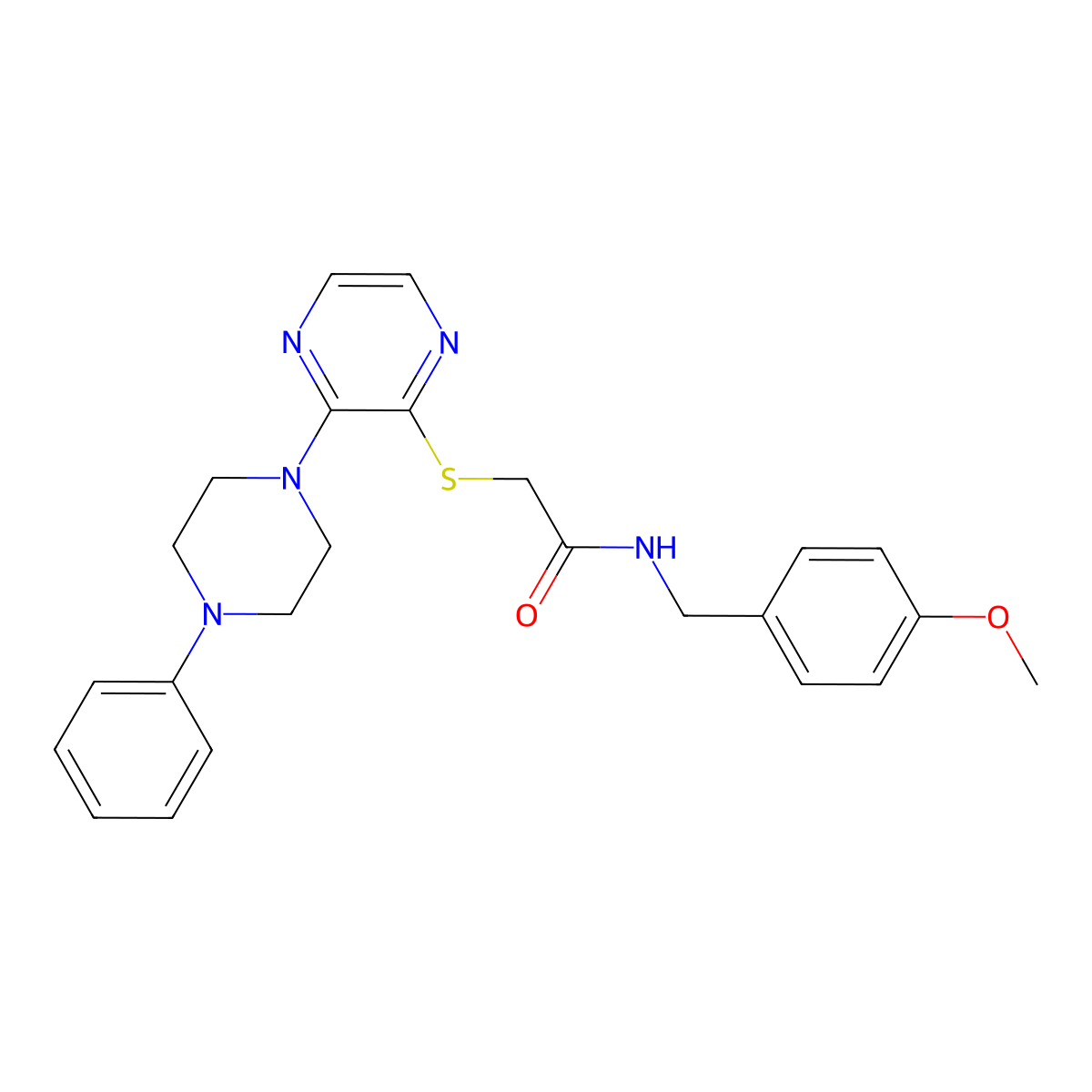 N-[(4-methoxyphenyl)methyl]-2-{[3-(4-phenylpiperazin-1-yl)pyrazin-2-yl]sulfanyl}acetamide molecular structure, CAS 1030087-76-3