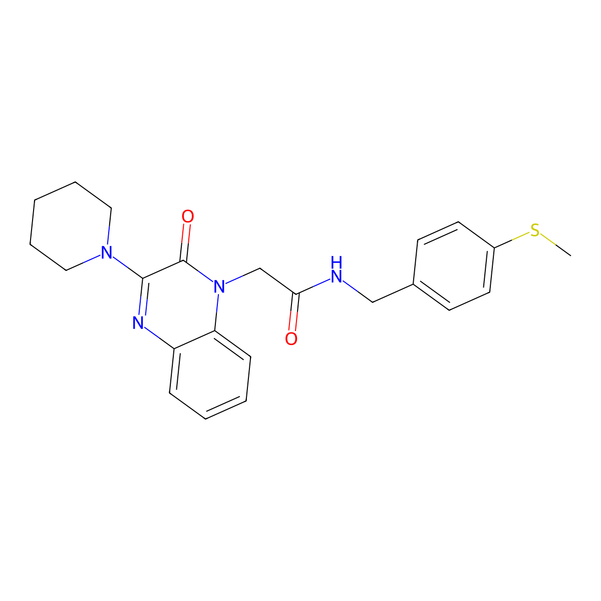 N-(4-(methylthio)benzyl)-2-(2-oxo-3-(piperidin-1-yl)quinoxalin-1(2H)-yl)acetamide molecular structure, CAS 1030088-90-4
