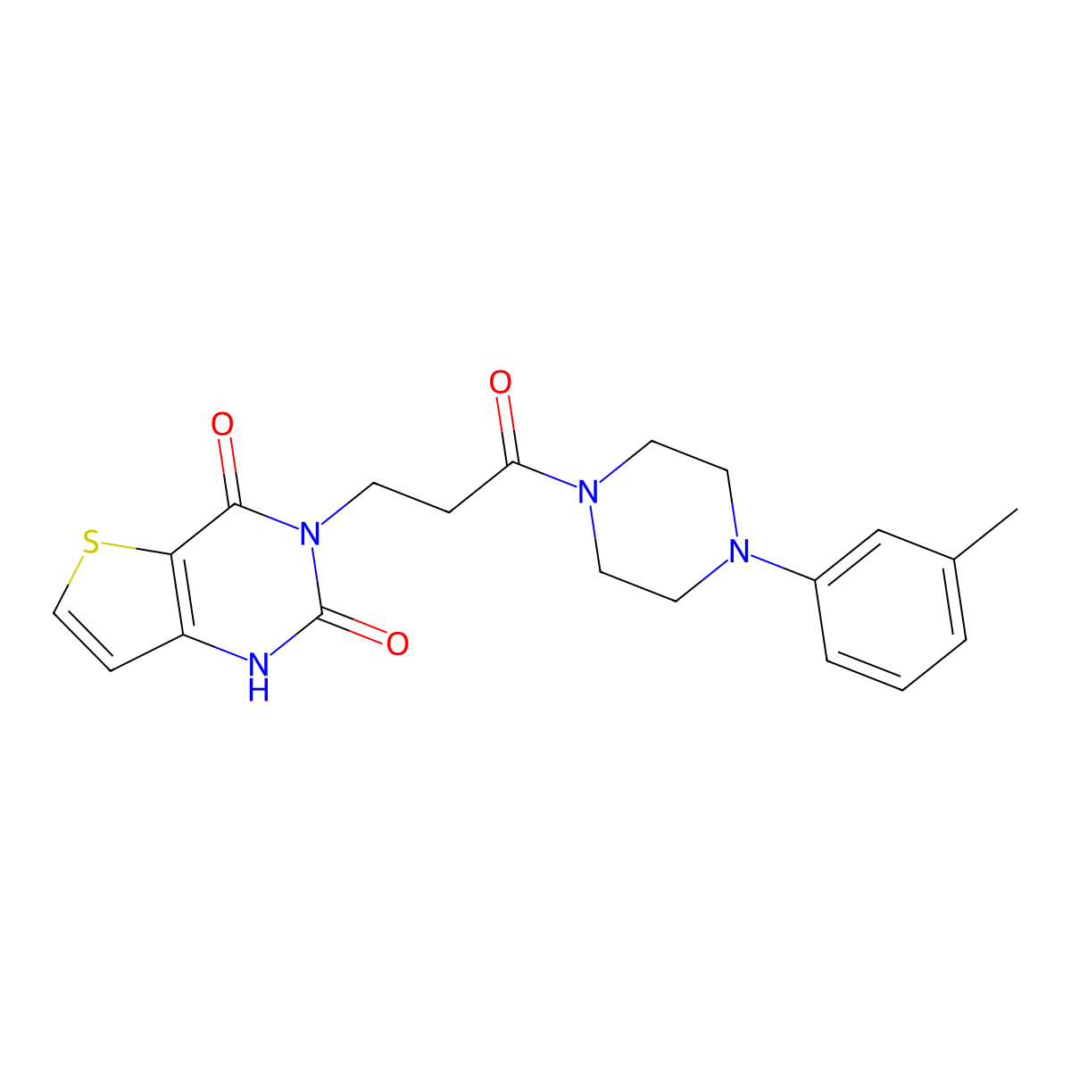 3-(3-oxo-3-(4-(m-tolyl)piperazin-1-yl)propyl)thieno[3,2-d]pyrimidine-2,4(1H,3H)-dione molecular structure, CAS 1030089-14-5