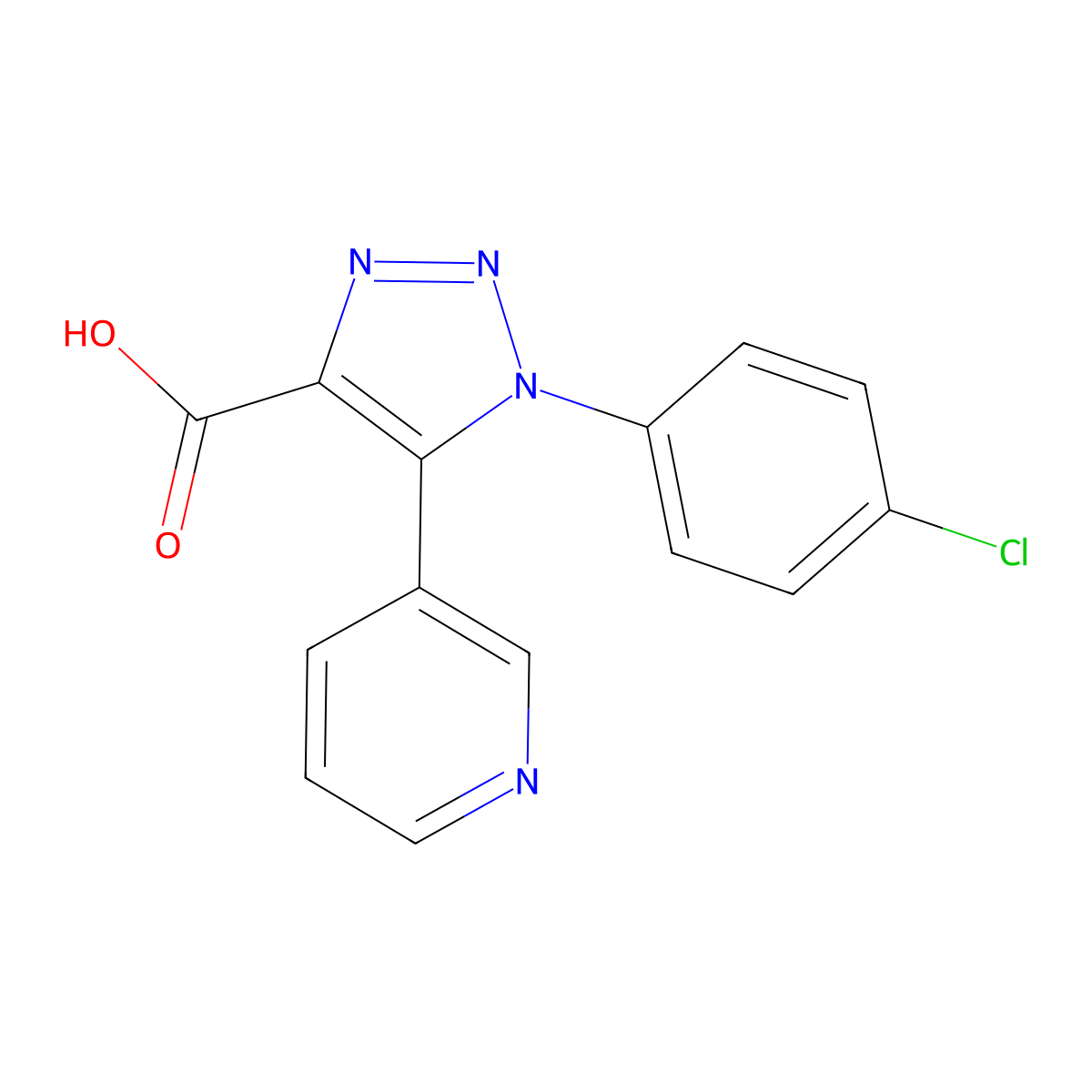 1-(4-chlorophenyl)-5-(pyridin-3-yl)-1H-1,2,3-triazole-4-carboxylic acid molecular structure, CAS 1030089-58-7