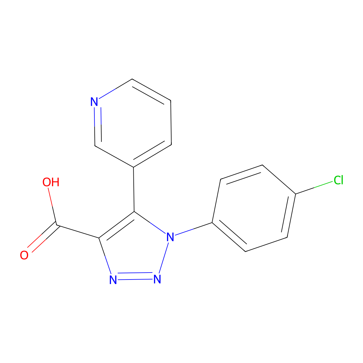 1-(4-chlorophenyl)-5-(pyridin-3-yl)-1H-1,2,3-triazole-4-carboxylic acid molecular structure, CAS 1030089-58-7