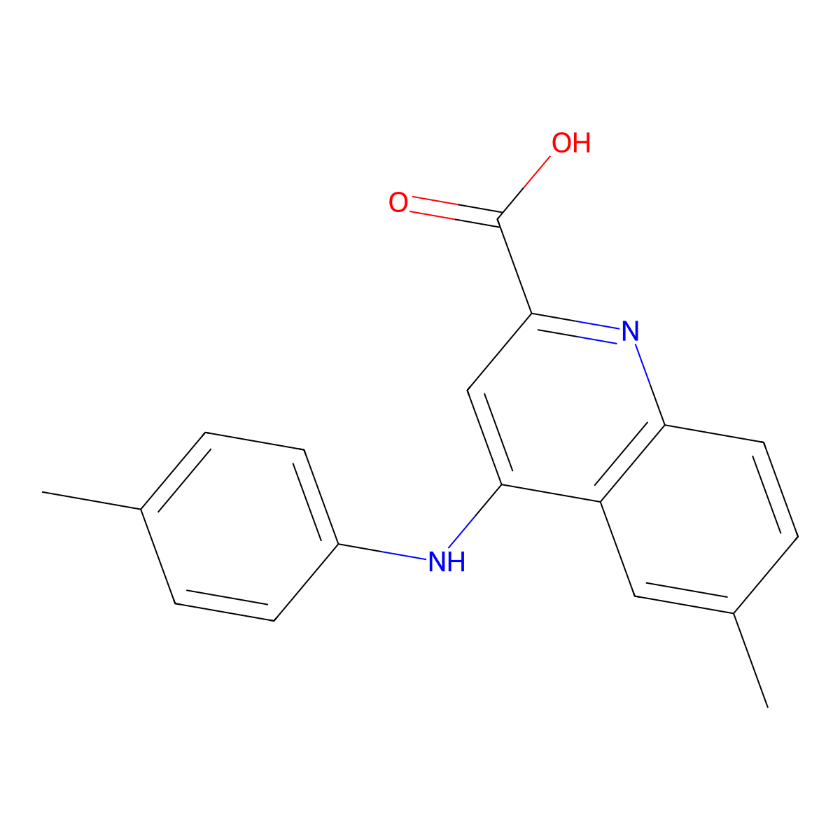 6-Methyl-4-(p-tolylamino)quinoline-2-carboxylic acid molecular structure, CAS 1030089-83-8