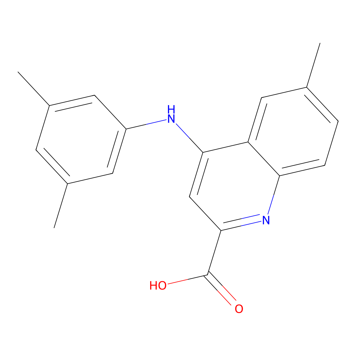 4-[(3,5-Dimethylphenyl)amino]-6-methylquinoline-2-carboxylic acid molecular structure, CAS 1030089-98-5