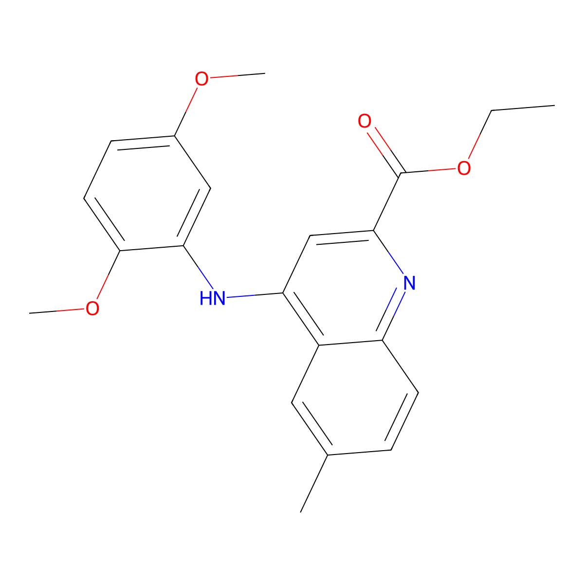 Ethyl 4-[(2,5-dimethoxyphenyl)amino]-6-methylquinoline-2-carboxylate molecular structure, CAS 1030090-49-3
