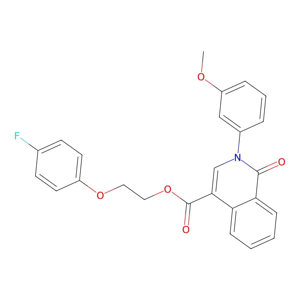 2-(4-Fluorophenoxy)ethyl 2-(3-methoxyphenyl)-1-oxo-1,2-dihydroisoquinoline-4-carboxylate molecular structure, CAS 1030095-86-3