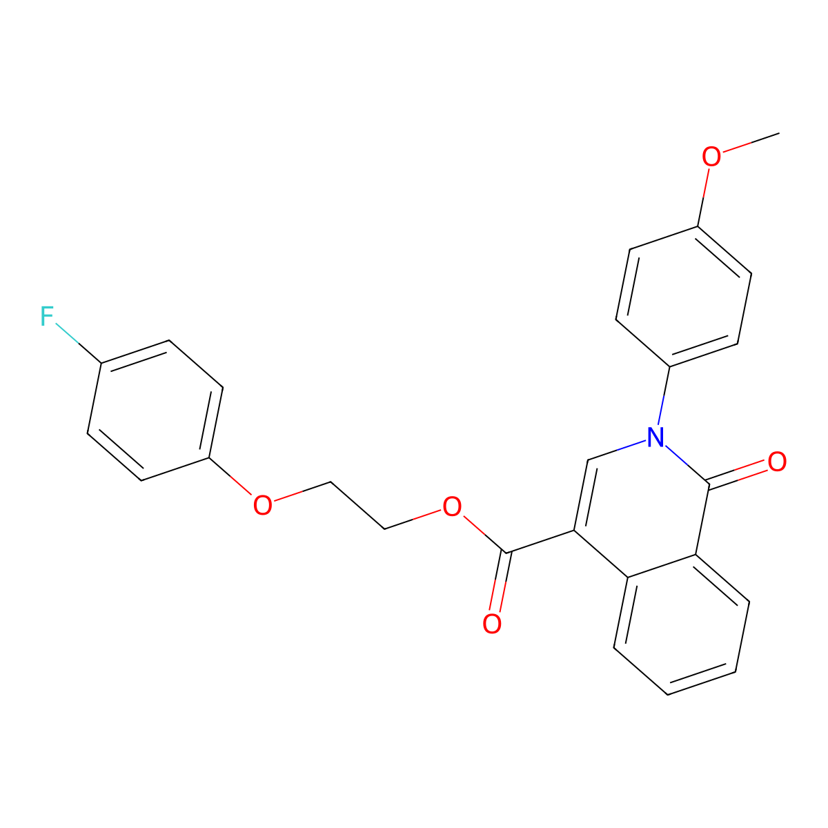 2-(4-Fluorophenoxy)ethyl 2-(4-methoxyphenyl)-1-oxo-1,2-dihydroisoquinoline-4-carboxylate molecular structure, CAS 1030095-98-7