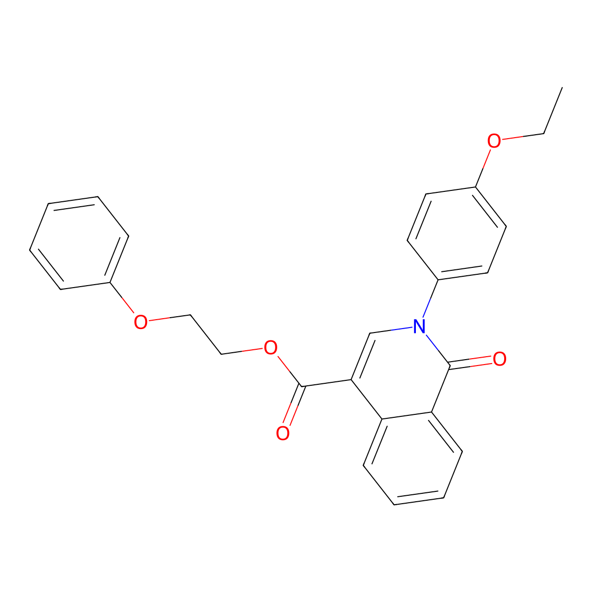 2-Phenoxyethyl 2-(4-ethoxyphenyl)-1-oxo-1,2-dihydroisoquinoline-4-carboxylate molecular structure, CAS 1030096-13-9